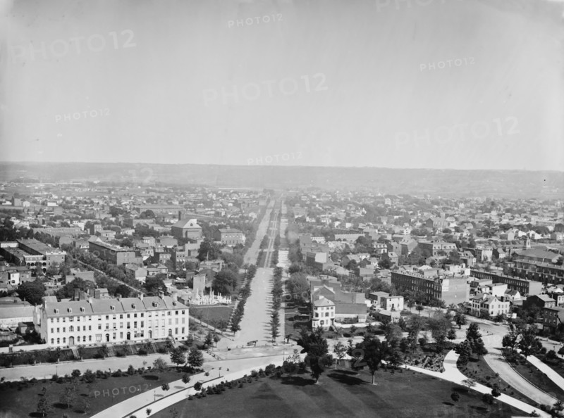 View looking east down Pennsylvania Avenue..., [Washington D.C.], c.1860-1880 Creator: Unknown.