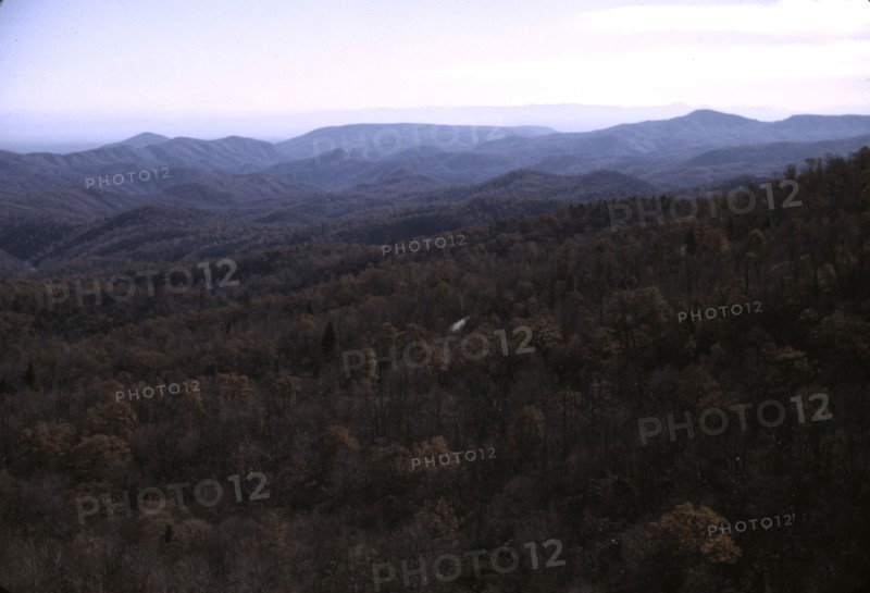 A view of the mountains along the Skyline Drive in Virginia, ca. 1940. Creator: Jack Delano.