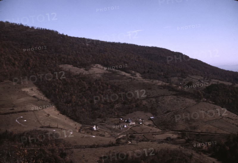 Mountain farms along the Skyline Drive, Va., ca. 1940. Creator: Jack Delano.