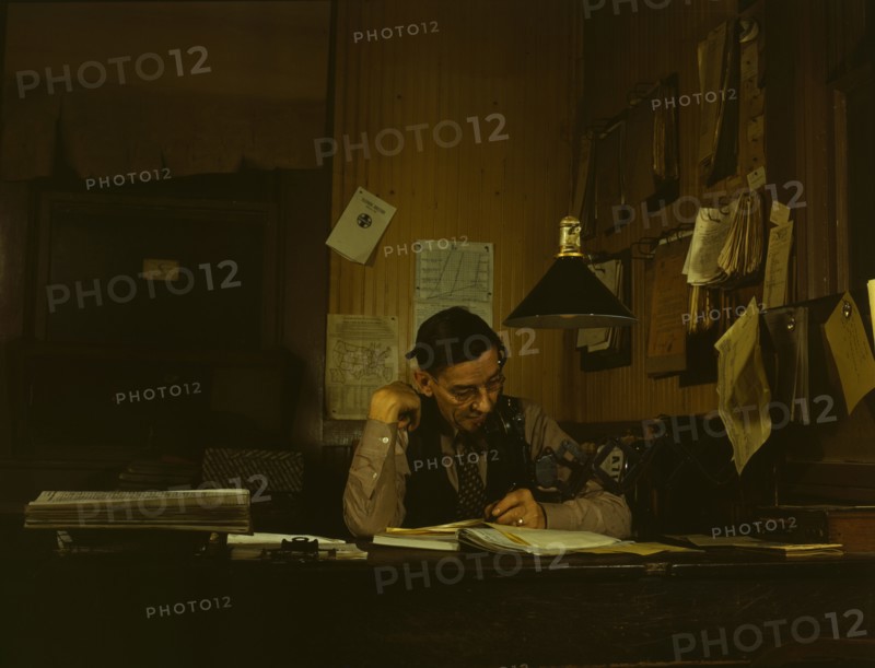 Yardmaster in railroad yards, Amarillo Texas, 1943. Creator: Jack Delano.