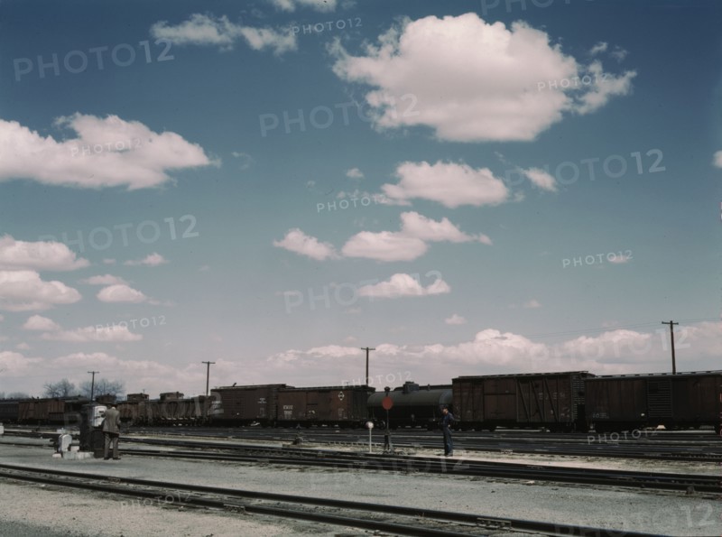 In the Santa Fe R.R. yards, Belen, New Mexico, 1943. Creator: Jack Delano.