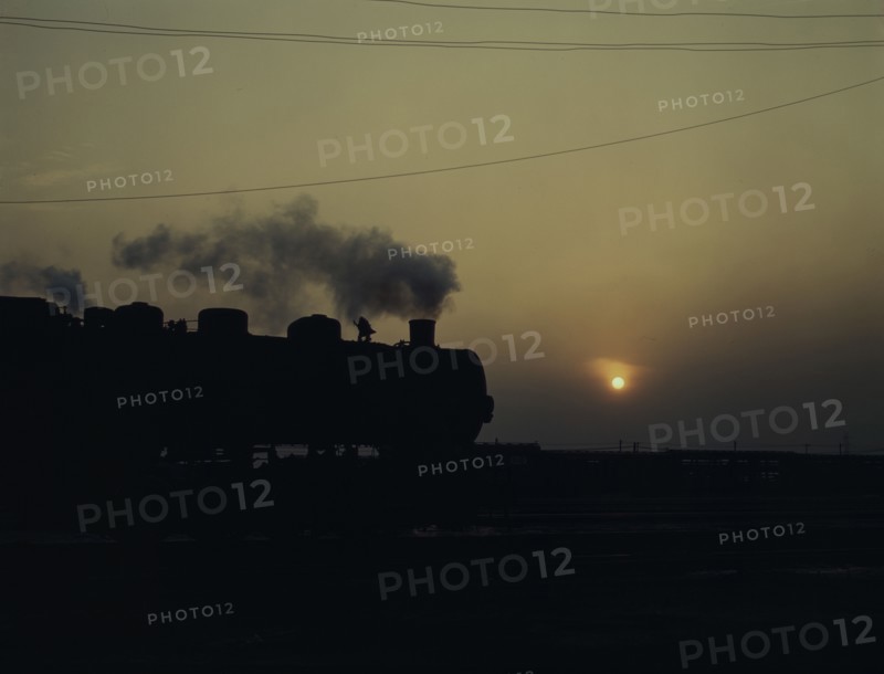Indiana Harbor Belt RR, switch engine in yard near Calumet park..., near Chicago, Ill., 1943. Creator: Jack Delano.