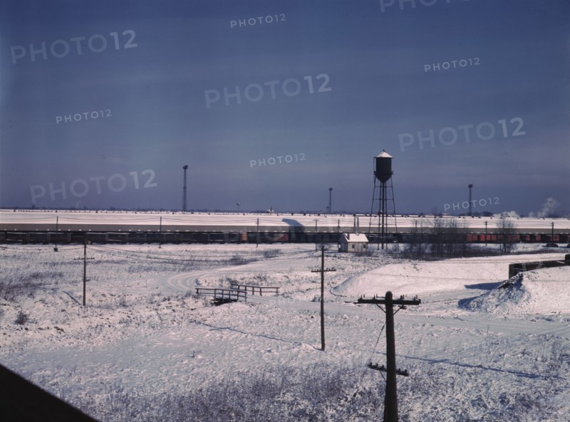 View of a Chicago and Northwestern railroad freight house, Chicago, Ill., 1942. Creator: Jack Delano.