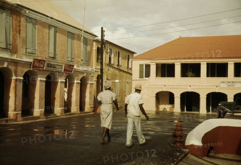 Street in a town in the Virgin Islands, Christiansted, St. Croix?, 1941. Creator: Jack Delano.