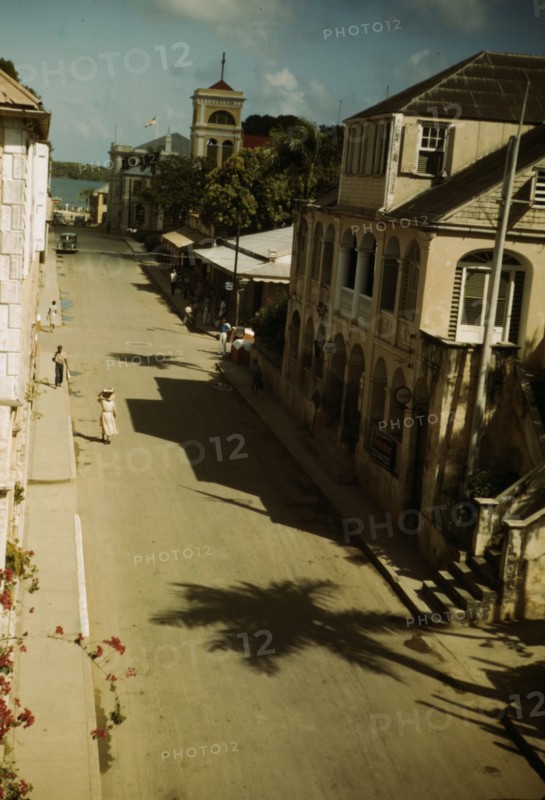 Street in Christiansted, Saint Croix, Virgin Islands, 1941. Creator: Jack Delano.