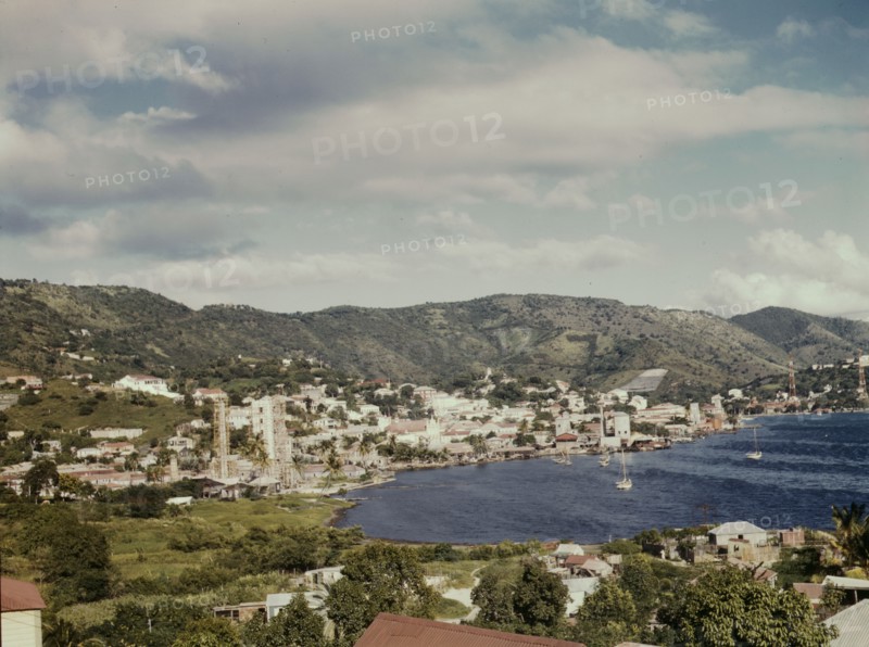 French village, a small settlement on St. Thomas Island, Virgin Islands, 1941. Creator: Jack Delano.