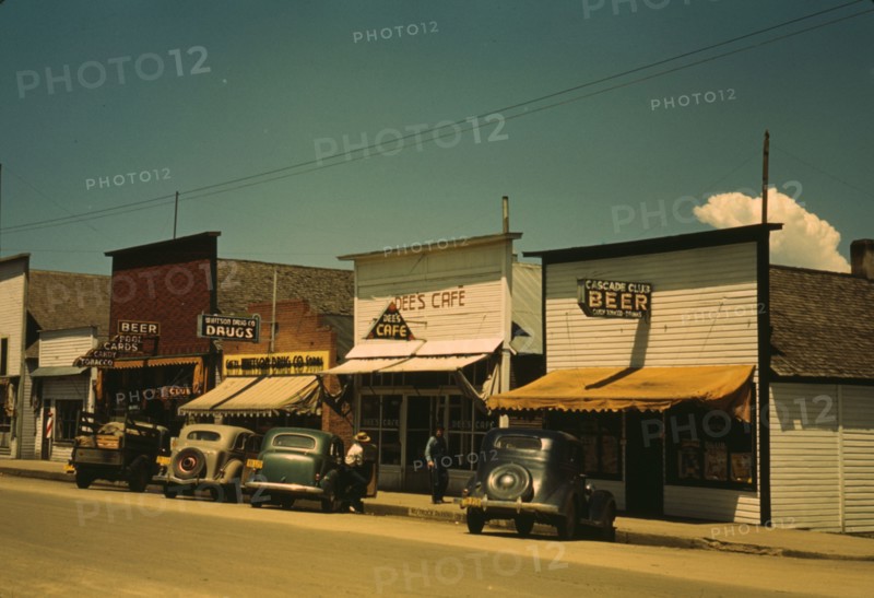 On main street of Cascade, Idaho ..., 1941. Creator: Russell Lee.