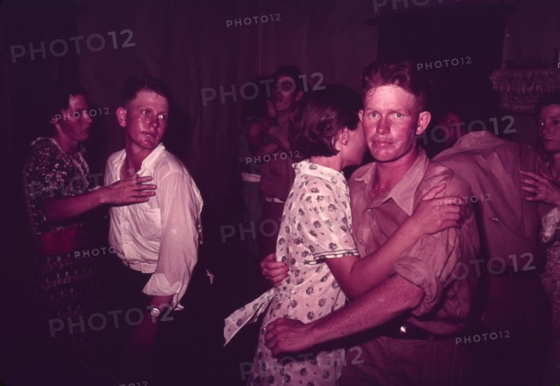 Couples at square dance, McIntosh County, Oklahoma, 1939 or 1940. Creator: Russell Lee.