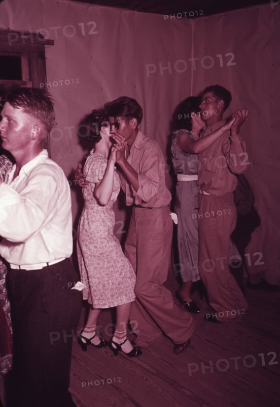 Scene at square dance, McIntosh County, Oklahoma, 1939 or 1940. Creator: Russell Lee.