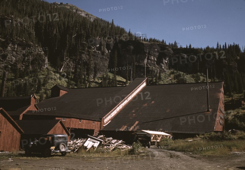 Detail of the mill at the Camp Bird Mine, Ouray County, Colorado, 1940. Creator: Russell Lee.