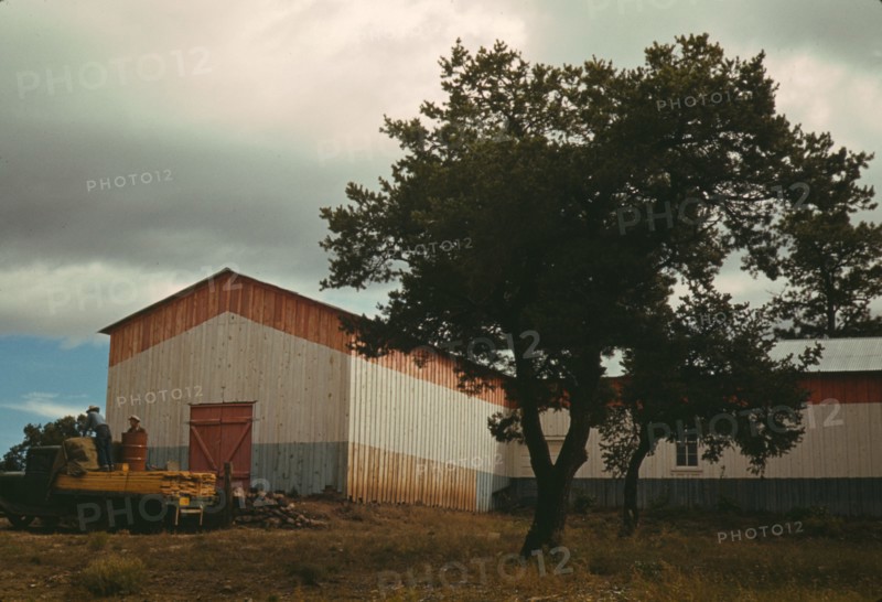 Pinto bean warehouse, Pie Town, New Mexico, 1940. Creator: Russell Lee.