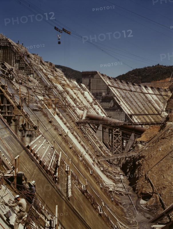 Shasta dam under construction, California, 1942. Creator: Russell Lee.
