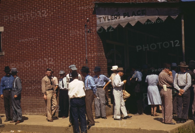 Farmers and townspeople in town on Court day, Campton, Ky., 1940. Creator: Marion Post Wolcott.
