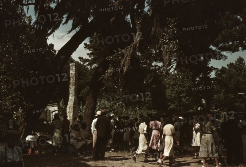 Fourth of July picnic by a group of Negroes, St. Helena Island, S.C., 1939. Creator: Marion Post Wolcott.