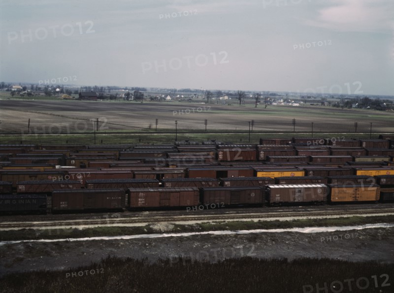 C. M. St. P. & P. R.R., general view of part of the yard, Bensenville, Ill., 1943. Creator: Jack Delano.
