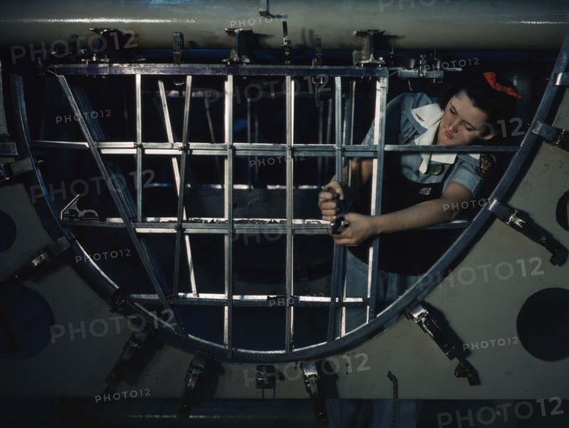 Helen Bray, who left school to become a mech..., Consolidated Aircraft Corp, Fort Worth, Texas, 1942 Creator: Howard Hollem.