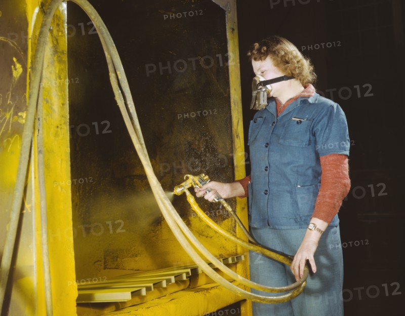 War production workers at the Heil Company making gasoline trailer..., Milwaukee, Wisconsin, 1943. Creator: Howard Hollem.