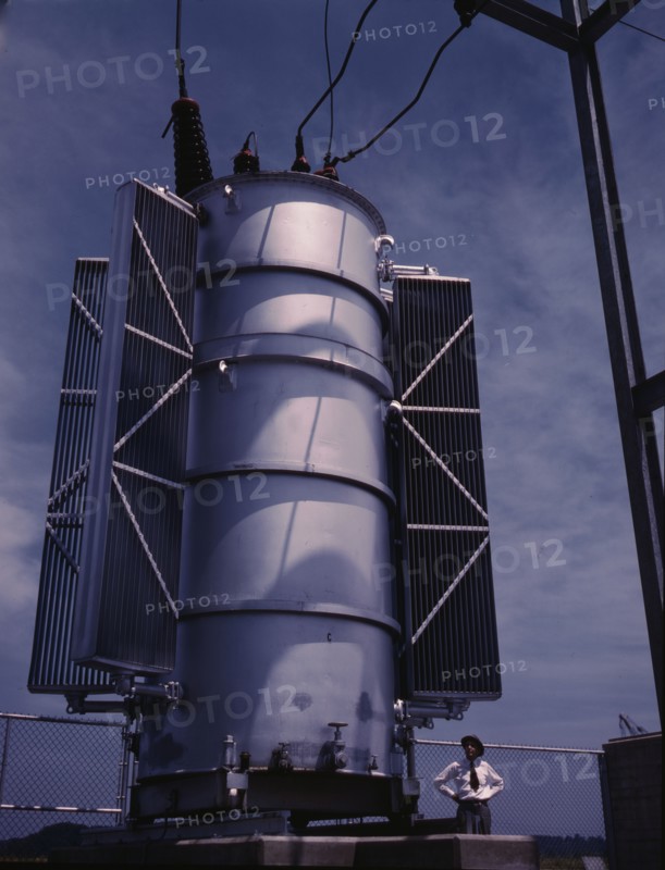 Transformer at TVA's Chickamauga Dam near Chattanooga, Tenn., 1942. Creator: Alfred T Palmer.
