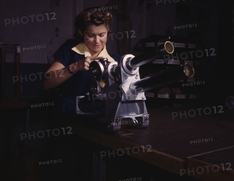 A young woman employee of North American Aviation, Incorporated..., Inglewood, Calif. , 1942. Creator: Alfred T Palmer.