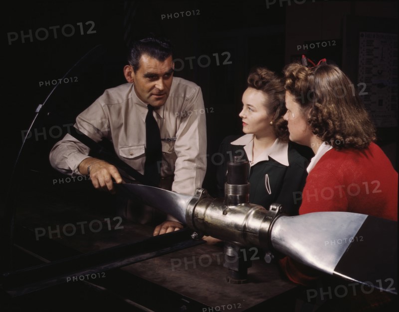 Students at Washington High School at class, training...to the war effort, Los Angeles, Calif., 1942 Creator: Alfred T Palmer.