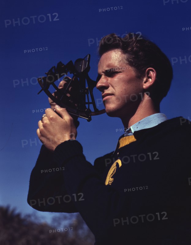 Boys trained in the fundamentals of navigation may become technicians..., Los Angeles, Calif. , 1942 Creator: Alfred T Palmer.