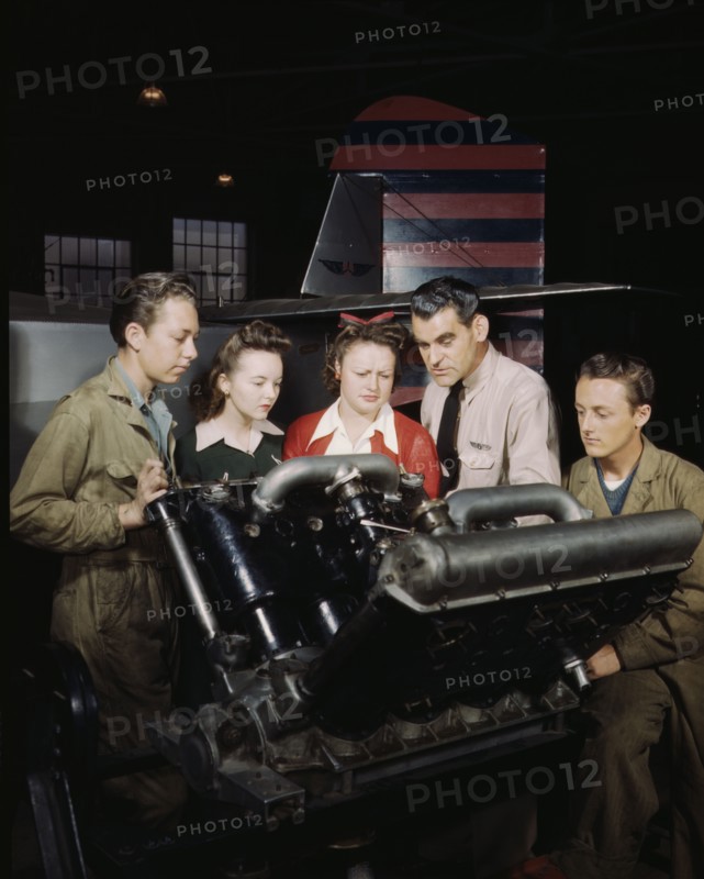 Students at Washington High School at class, training...to the war effort, Los Angeles, Calif., 1942 Creator: Alfred T Palmer.