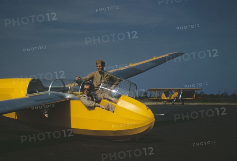 Marine lieutenant, glider pilot in training, ready for...at Page Field, Parris Island, S.C. , 1942. Creator: Alfred T Palmer.