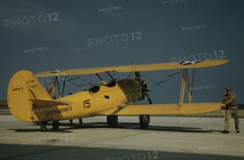 Marine power plane which tows the training gliders at Page Field, Parris Island, S.C., 1942. Creator: Alfred T Palmer.