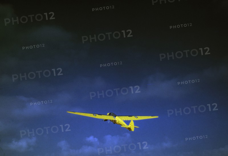 Marine Corps glider in flight out of Parris Island, S.C., 1942. Creator: Alfred T Palmer.