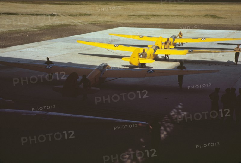 Training gliders at the Marine [Corp]'s Page Field, Parris Island, S.C., 1942. Creator: Alfred T Palmer.