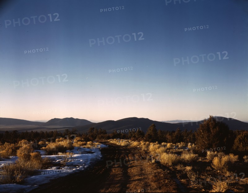 Vista westward over the Rio Grande valley from the foot...near Questa, Taos County, New Mexico, 1943 Creator: John Collier.