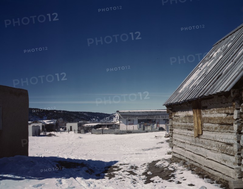 Plaza of Trampas, Taos Co., New Mexico, 1943. Creator: John Collier.