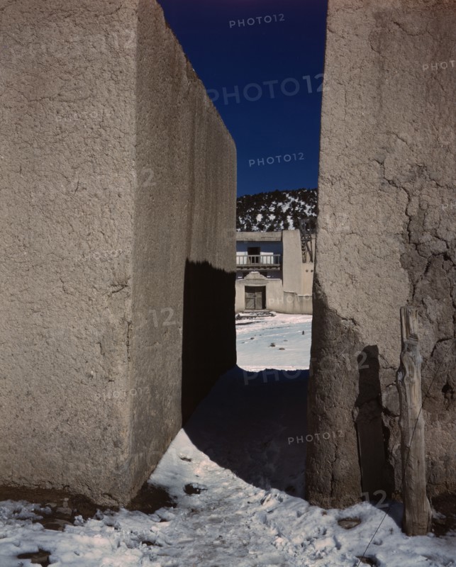 A Spanish-American village in the foothills of the Sangre..., Trampas, Taos County, New Mexico, 1943 Creator: John Collier.