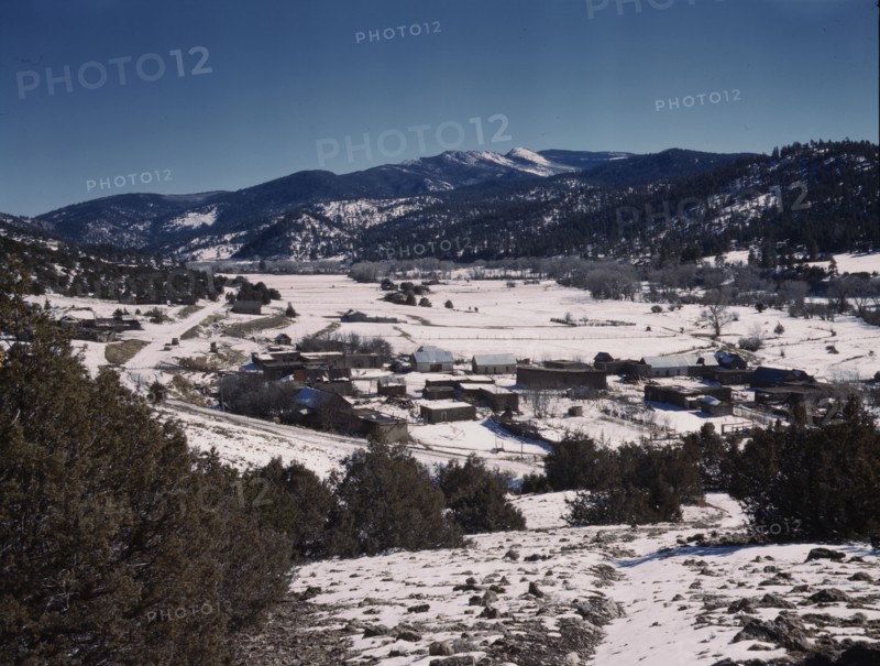 Placita, New Mexico, on the Rio Pueblo, 1943. Creator: John Collier.
