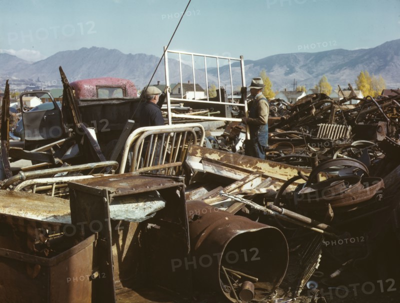 Scrap and salvage depot, Butte, Montana, 1942. Creator: Russell Lee.