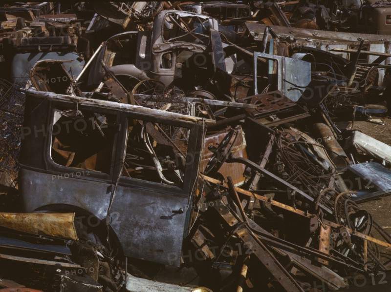 Scrap and salvage depot, Butte, Mont., 1942. Creator: Russell Lee.