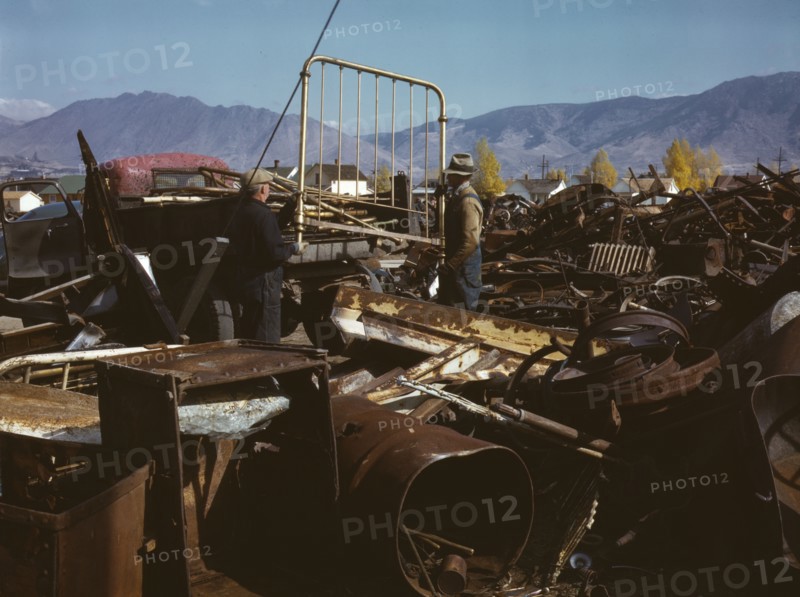 Scrap and salvage depot, Butte, Mont., 1942. Creator: Russell Lee.