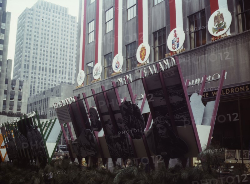 United Nations exhibit by OWI at Rockefeller Plaza, New York, N.Y. , 1943. Creator: Marjory Collins.