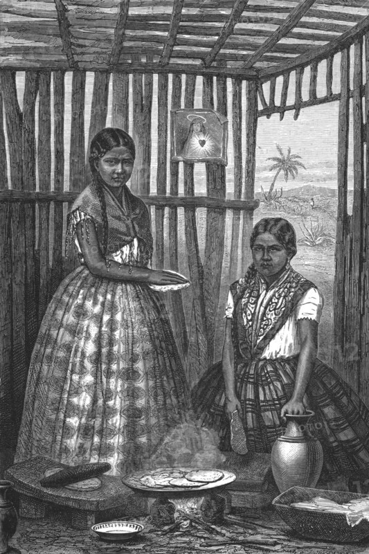 'A Kitchen in the 'Tierra Caliente'; A zigzag journey through Mexico', 1875. Creator: Thomas Mayne Reid.
