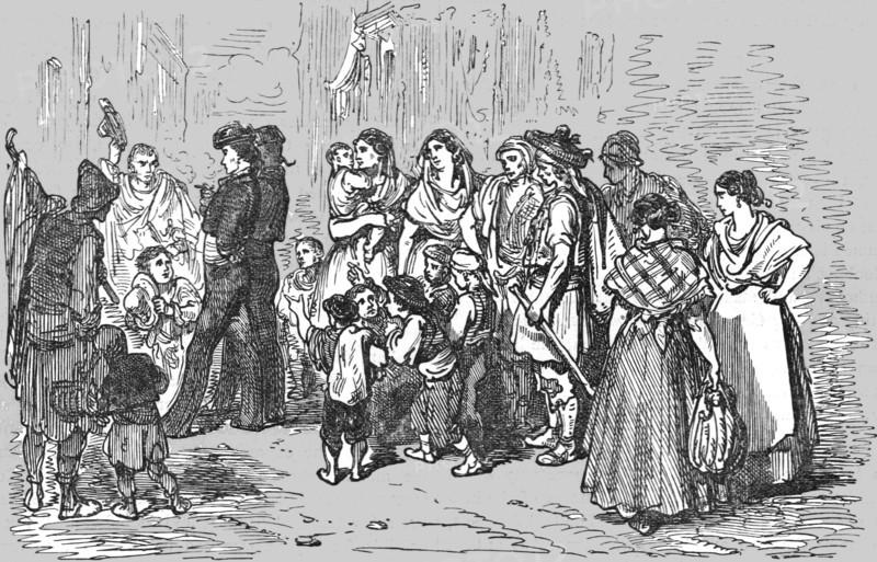 'Toreadors outside the Arena; An Autumn Tour in Andalusia', 1875. Creator: Gustave Doré.