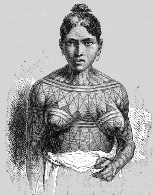 'Mundi Rucu Girl, Tatooed; A Trip up the Trombetas', 1875. Creator: Unknown.