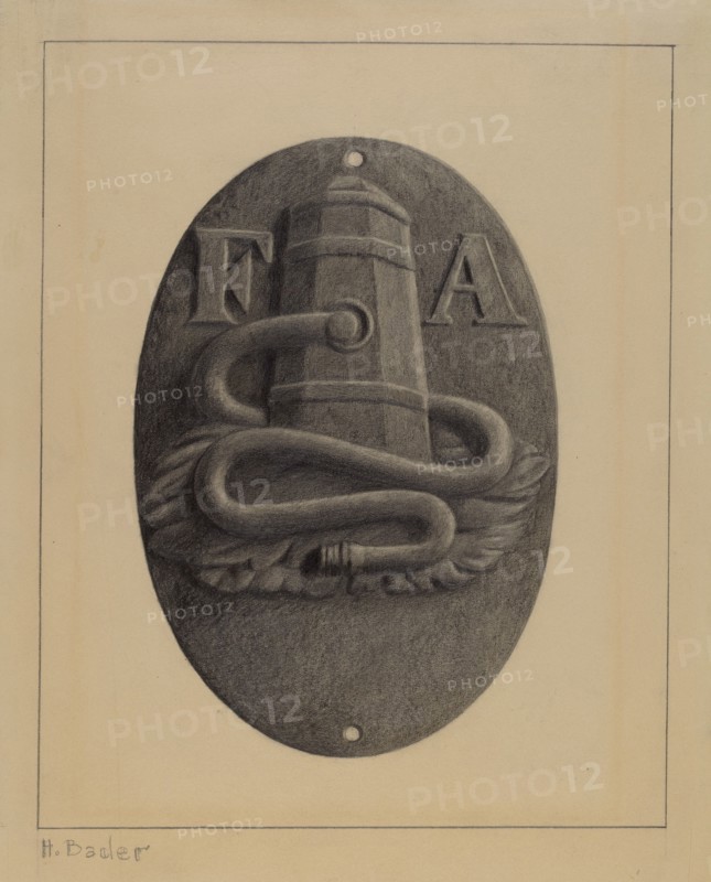 Firemark, c. 1937.