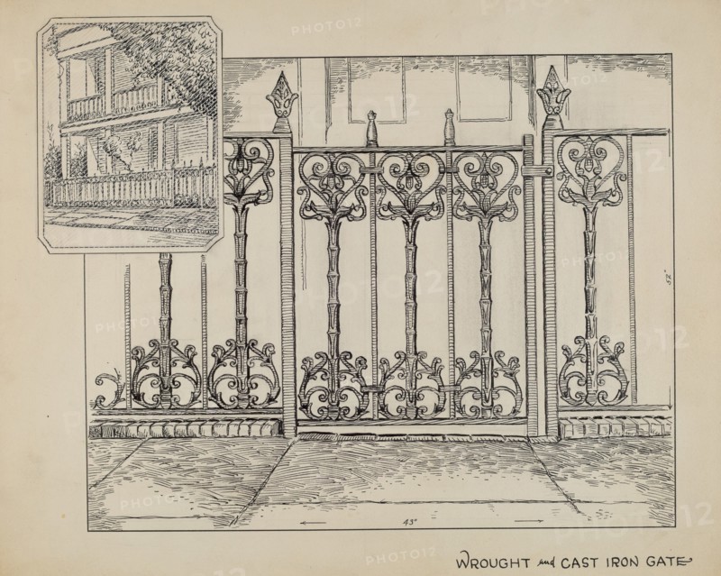 Cast Iron Fence, c. 1936.