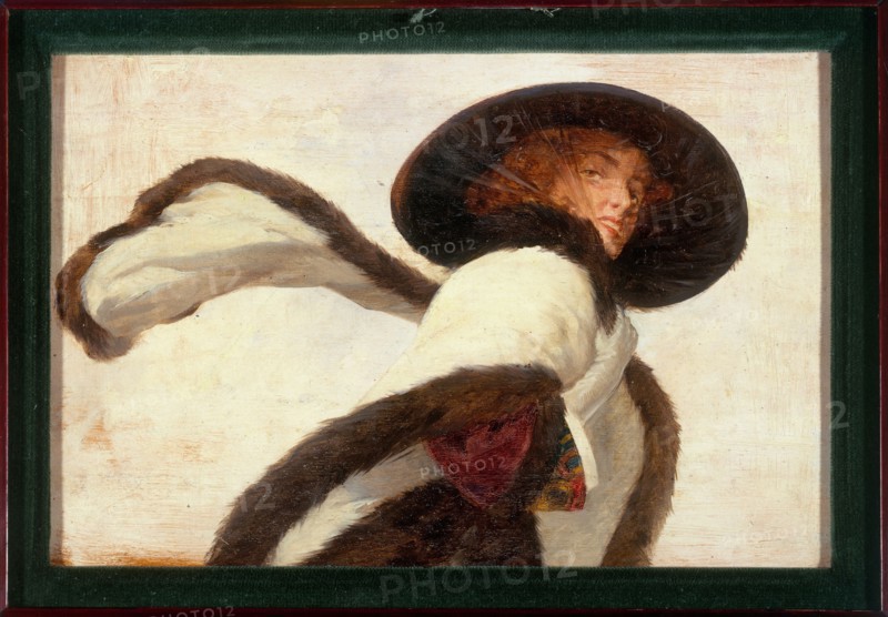 Woman with a scarf, c1910.