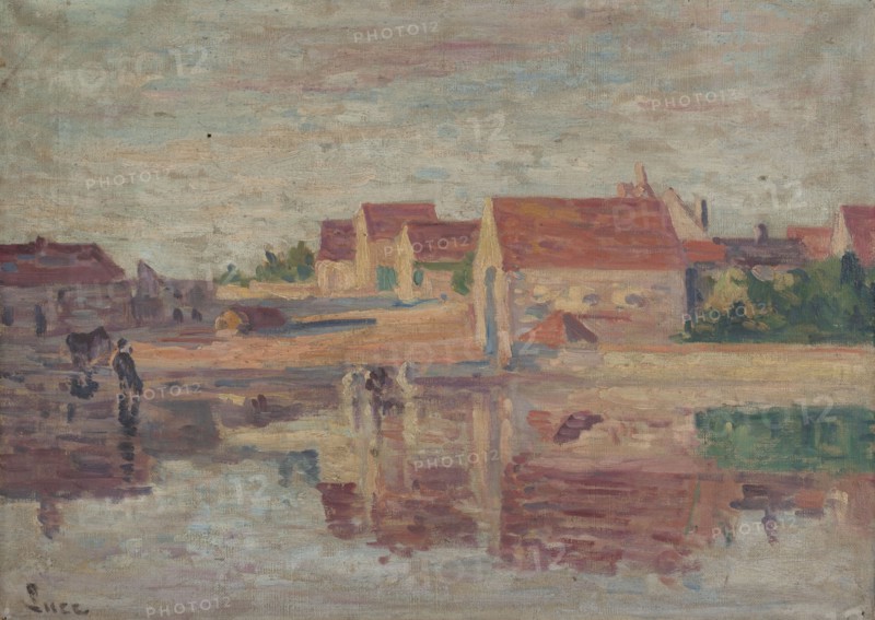 Village by a river.