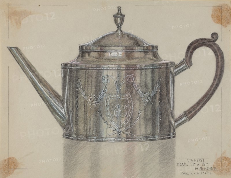 Silver Teapot, c. 1937.