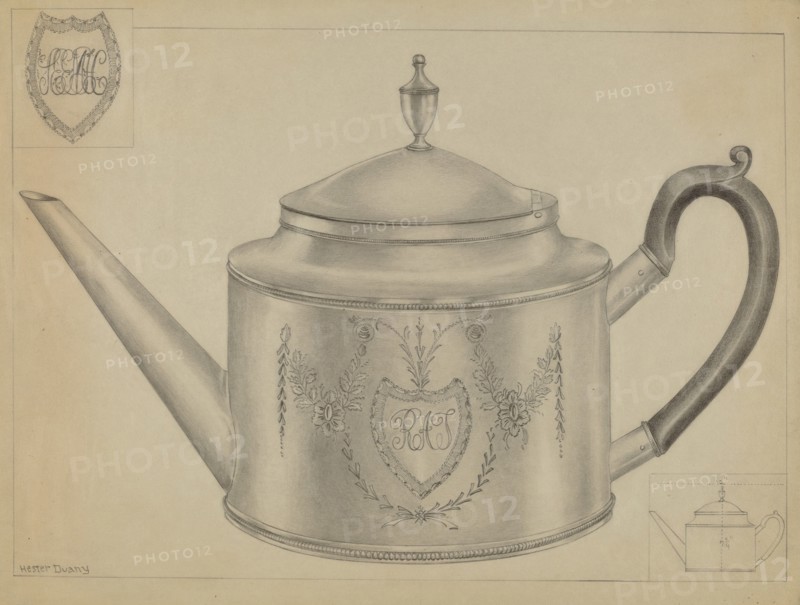 Silver Teapot, c. 1936.