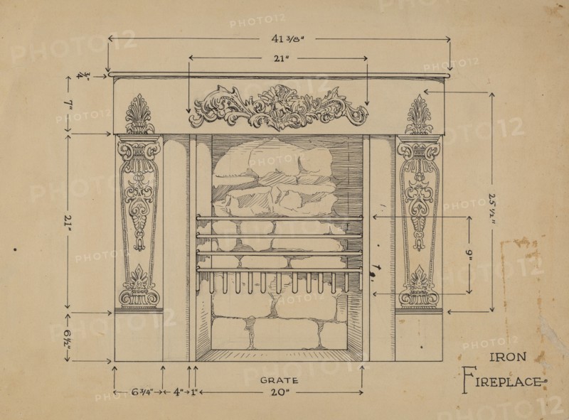 Iron Fireplace, c. 1936.