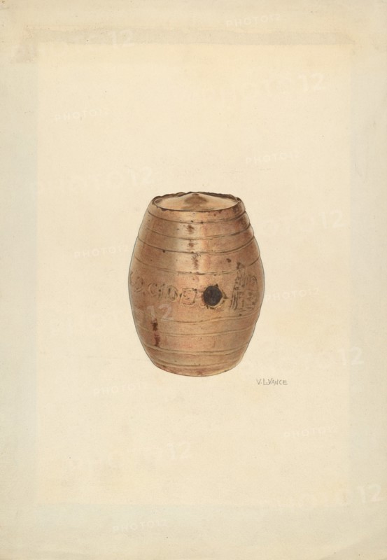 Stoneware Flask, c. 1940.