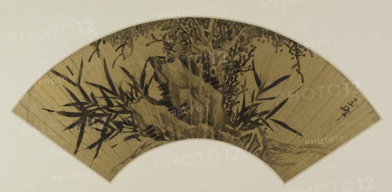 Bamboo, tree and rock, 206.